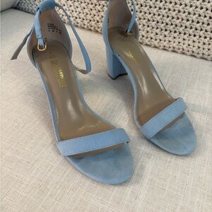Elegant Blue Heeled Sandals
